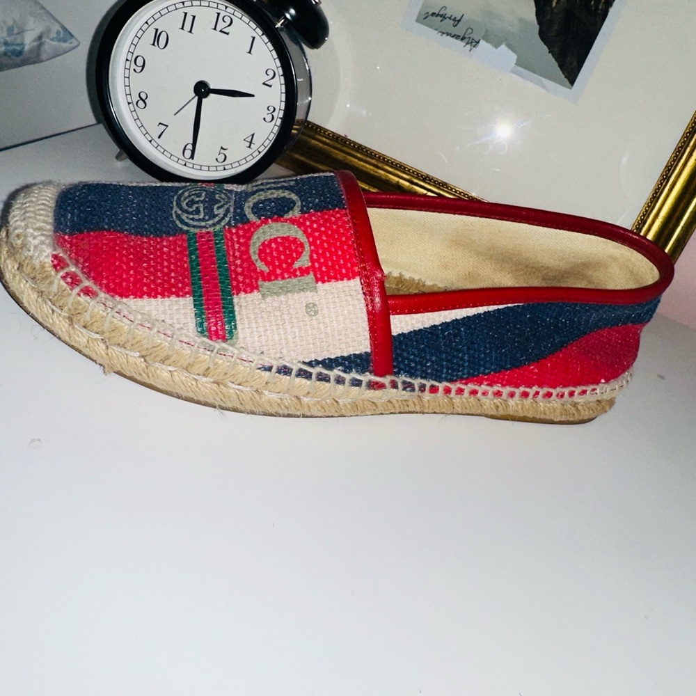 Gucci Red and Navy Espadrille